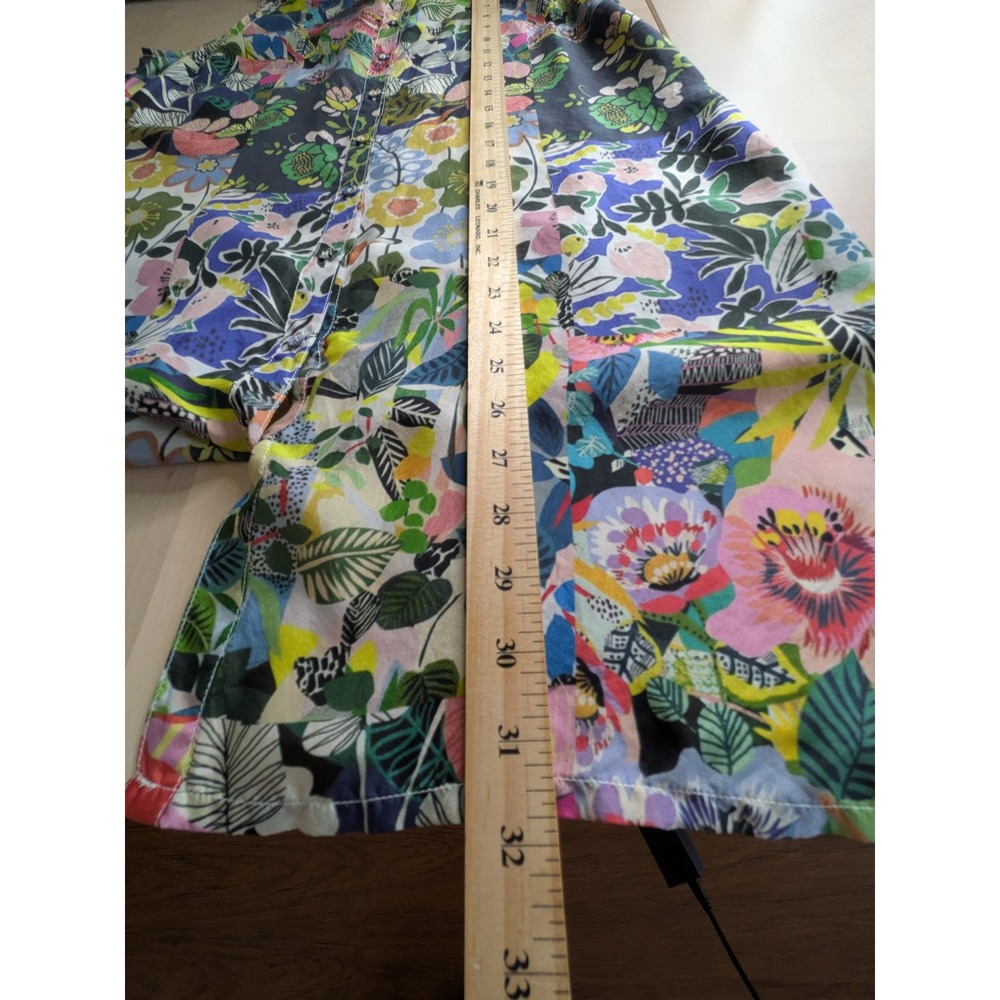 Johnny Was Womens XS Silk Patchwork Floral Sleeveless Button Front Tunic - Picture 6 of 7